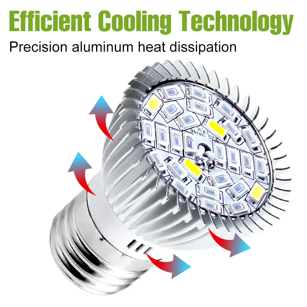 E27 220V LED Plant Grow Light Bulb E14 Full Spectrum Flower Seed Vegetable Indoor Hydroponics Grow Box Cultivation Lamp 110V E26