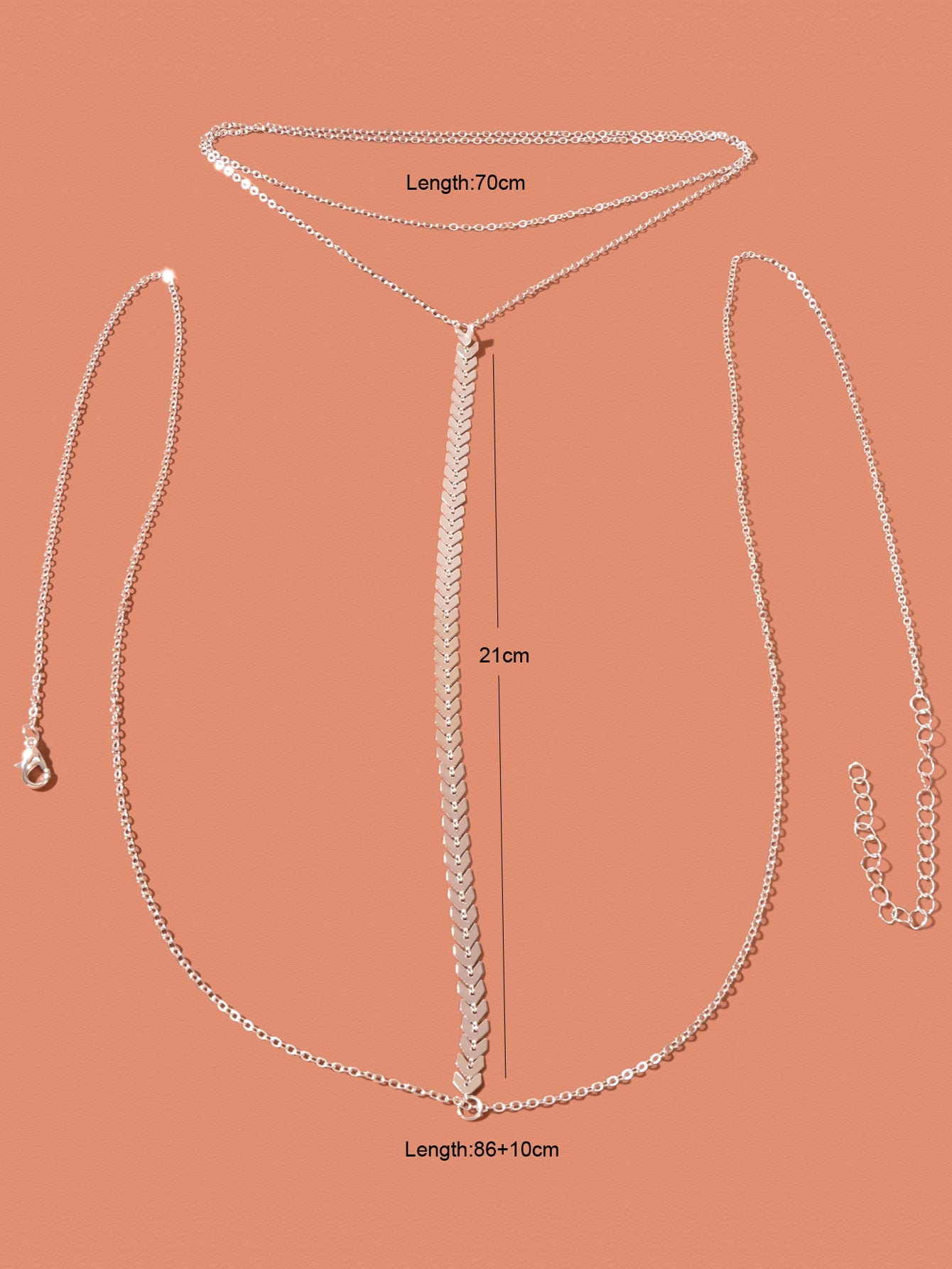 Silver Body Chains Layered Bra Chain Rave Chest Chain Nightclub Body Jewellery-1