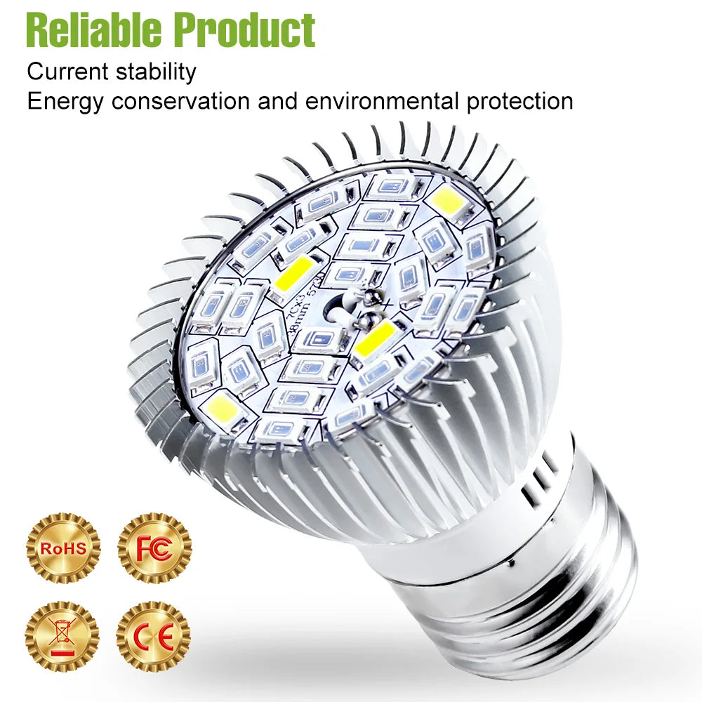 E27 220V LED Plant Grow Light Bulb E14 Full Spectrum Flower Seed Vegetable Indoor Hydroponics Grow Box Cultivation Lamp 110V E26
