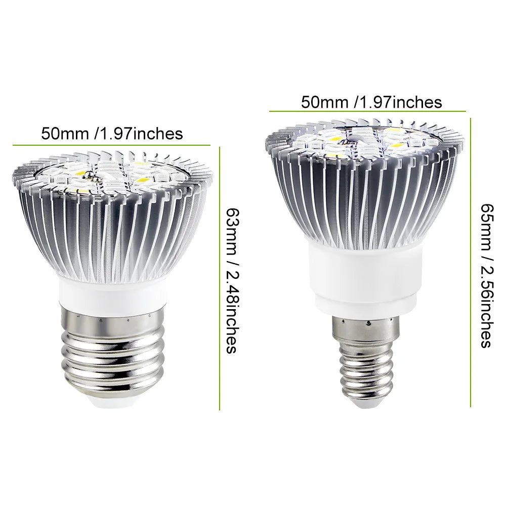 E27 220V LED Plant Grow Light Bulb E14 Full Spectrum Flower Seed Vegetable Indoor Hydroponics Grow Box Cultivation Lamp 110V E26